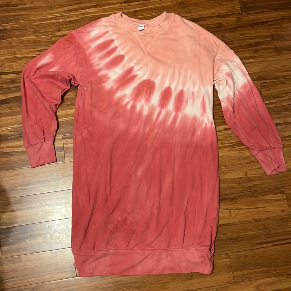 Pink Tie-dye sweater dress